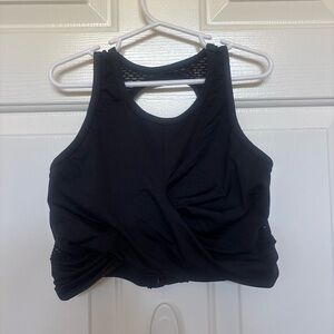 Danz N Motion- Adult Petite Black crop tops with special mesh design on back